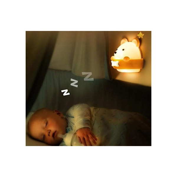 Børnelampe LED Vægskinne Natlampe med Fjernbetjening Bærbar Natlampe Velegnet til Babyværelse, Soveværelse, Stue, Camping, P