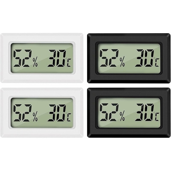 Mini Bærbar Hygrometer Termometer - -50 70℃ Temperaturinterval - 10% 99% RH - 4 stk