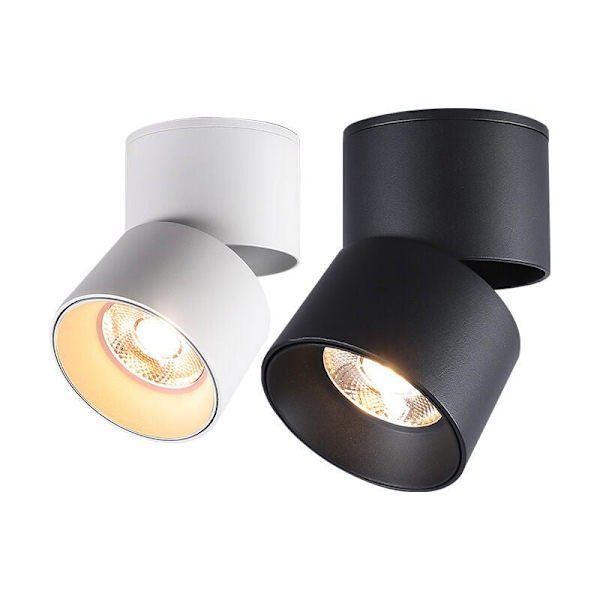 LED loftslampe med 1 justerbar spot, LED stuelampe til væg, 7W LED pære, varm hvidt lys 3000K