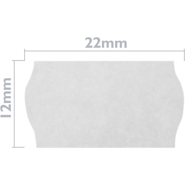 Rull med 800 hvite klistremerker 22x12 mm 10 enheter
