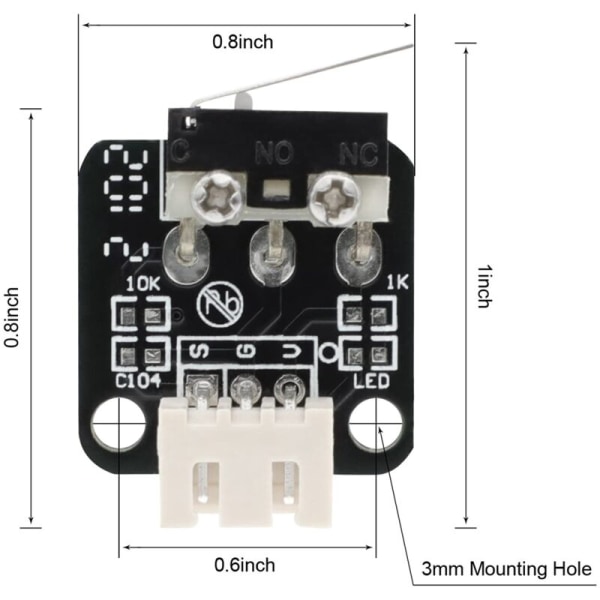 10 stk 3D-skriver grensebryter 3-pin kompatibel med CNC Ramps 1.4 RepRap 3D-skriver for -10 10S, S4, S5