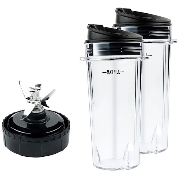 6-Fin Ekstraktorblad-erstatningsdeler for Ninja BL770 BL780 BL660 Blender, 16 Oz Enkelt-Serveringskoppsett