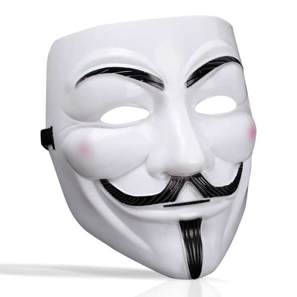 V for Vendetta Mask, Anonym Guy Fawkes Halloween Mask - Hacker Mask