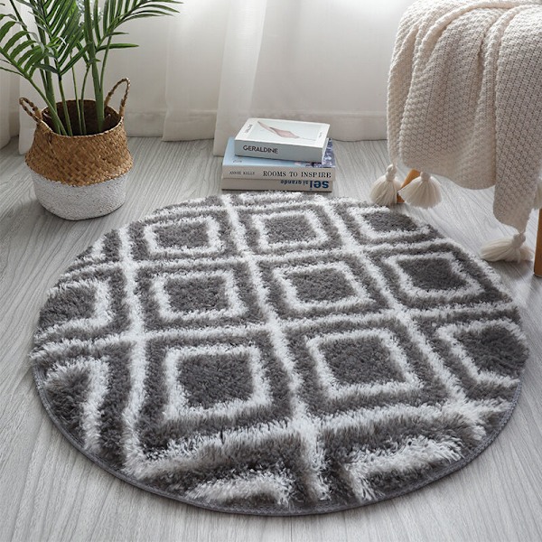Luddensvart Gradient Matta i Konstgjort Päls, Dekorativ Golvmatta för Sovrum, Vardagsrum, Matrum 40x60cm, Kvadrat