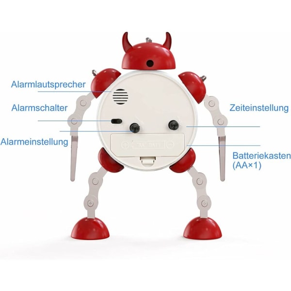 Barnklocka, Pojkar, Flickor, Robotklocka, Analog Klocka för Barn, Icke Tickande, Tyst Klocka för Pojkar och Flickor, Present till Barn, Re