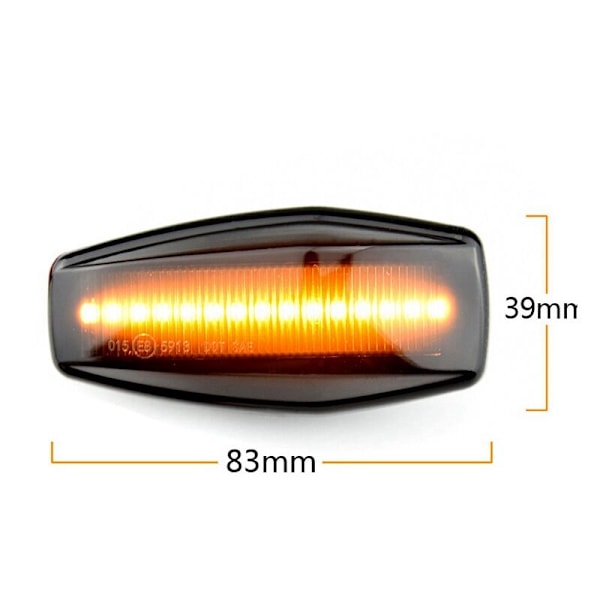 LED Side Marker Lys Indikator Dynamisk Blinklys Lampe Samling Passer til I10 / - Sort
