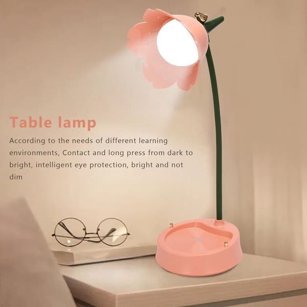 LED-skrivebordslampe, studentsoverlys, kontaktlesing, øyebeskyttelse, USB-lampeskjerm, bordlampe,