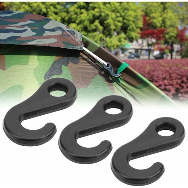 Keenso 20 st S-formade krokar, S-formade kroktillbehör för tältanvändning Hög temperaturbeständighet Kvalitet PVC Bärbara campingtält och tillbehör