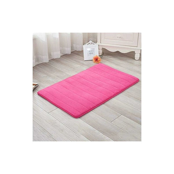 Badrumsmatta halkfri minneskum badrumsmatta för badrum, mikrofiber (rosa, 60x90cm) -