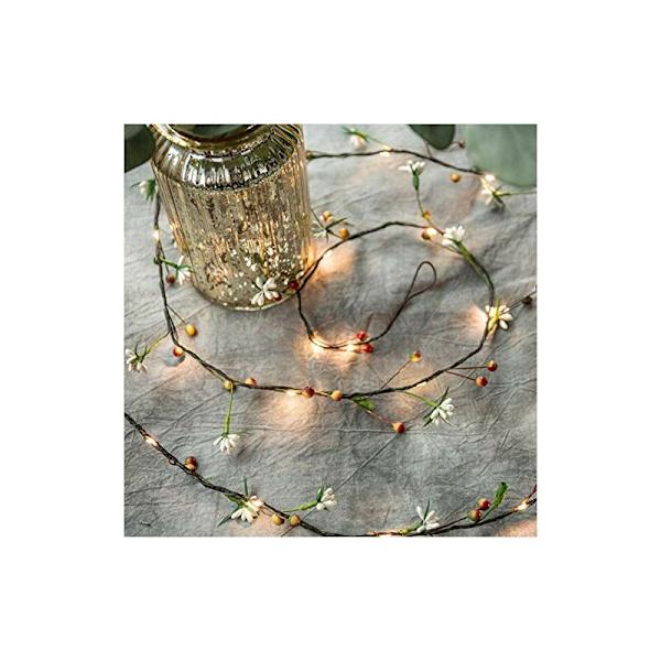 Julepynt LED Kobbertråd Frugt Rattan Lys 20 LED Frugt Kobbertråd Rattan Lysstreng Julefest
