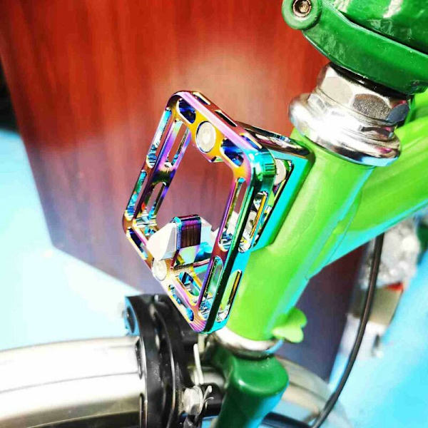 Fram Cykeldelar för Brompton Aluminiumlegering Gris Näsan Packväskor Blockfäste Fällbar Cykelväska Fästen, B