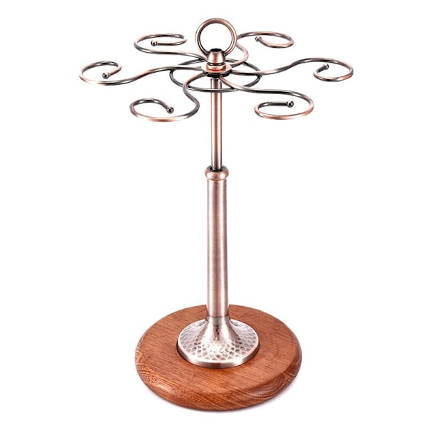 Glassholder, vinkopp, kjøkkenhenger, metall og tre, vinkoppholder, utstillingsstativ, kopp, bar, tilbehør A