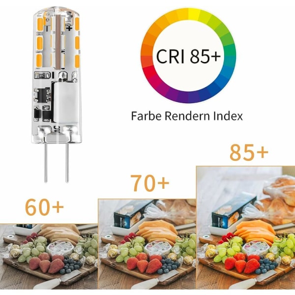 G4 LED-pærer 12V AC/DC Varmhvit 3000K 120LM, 2W, 15-20W Halogen G4 Bi-Pin Erstatningskapsel JC-type Energisparende, Ikke-dimbar Lys (10 stk.)