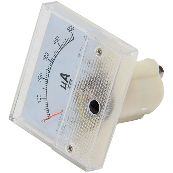 ELECALL 85C1-A DC 0 - 500UA Pointer Ammeter DC Analog Strømmåler Panel Ammeter for Trykkregulator Distribusjonsbokser Etc.
