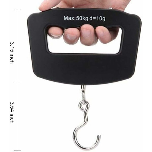Bagagevåg Svart Svart 110lbs / 50kg