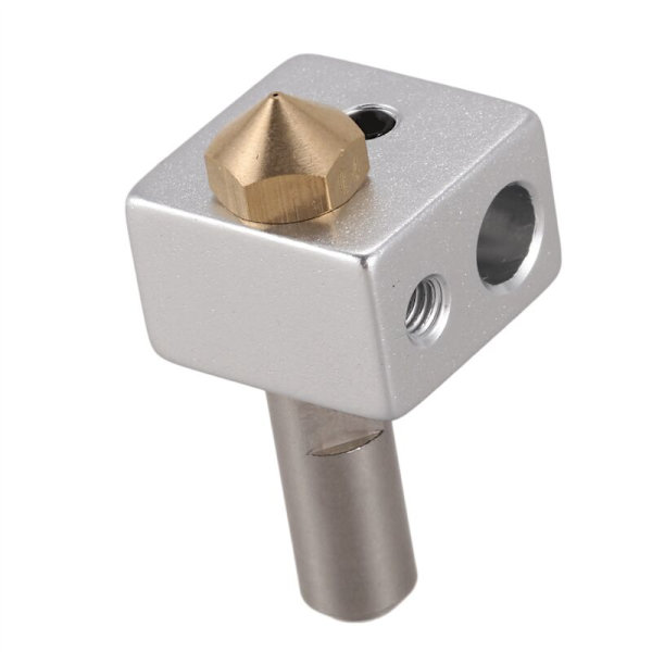 4X MK10 Hotend-kit för 3D-skrivare M7-munstycke och hals med PTFE-rör, uppgraderad version av aluminiumuppvärmningsblock, kompatibel med M3-termistorer