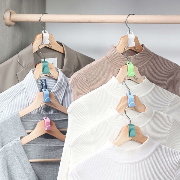 64 stk. bøjle kroge bøjle krog plastik konnektor bøjle forbindelses krog til garderobe perfekt til at spare plads (multi-farve)
