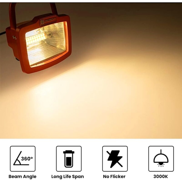 2-pakning 10W R7s 118mm LED-pære Dimbar Varmt Hvit 3000K 100W Halogen Ekvivalent Lineær Dobbel Endet Reflektor Flomlys for Hage, Offentlig, Co