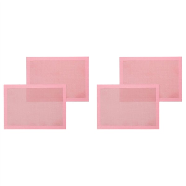 Perforated Baking Mats, 4 in Pink Silicone for Half Sheet, Reusable Non-Stick Oven Liners Bread/Pastry Making