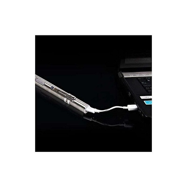 3 stk. USB genopladelig mini LED lommelygte, rustfrit stål vandtæt lommelygte med klip + USB-kabel til mekaniker, sygeplejerske, læge