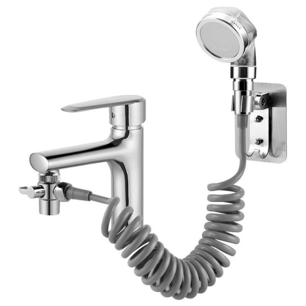 Sink Shower Head Set, Bathroom Hand Shower, Telescopic Hose, Perfect for Washing Hair or Cleaning the Sink