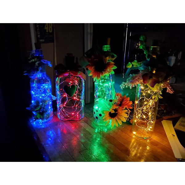 15 st LED-flaskor, 20 LED 2M Fairy Lights Koppartråd Batteridrivna Vinflaska Ljus för DIY Fest Bröllop Atmosfärsljus