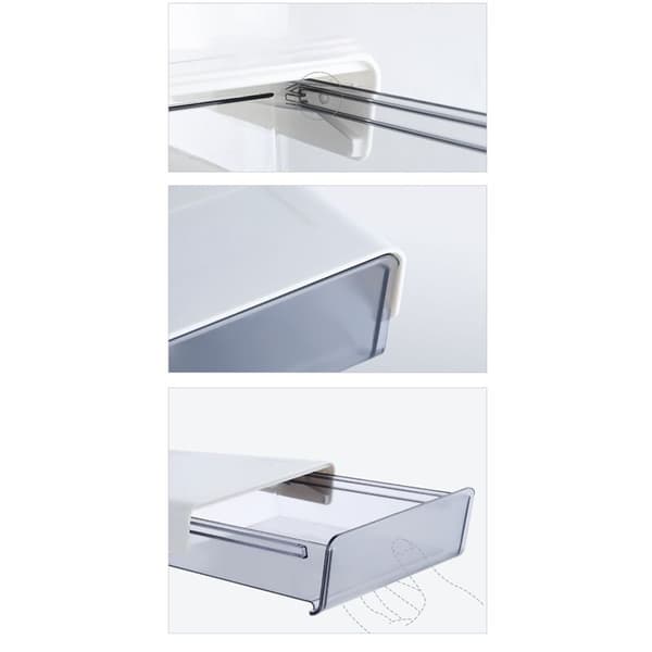 Under Desk Lådorganisatör Solid Perforation Under Table Förvaringslåda Livsmedelsförvaring Vit