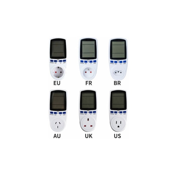 Digital LCD Energimåler Wattmeter Overvågningsenhed Strøm Elektricitet Kwh Strømmåling Output Analysator Fr