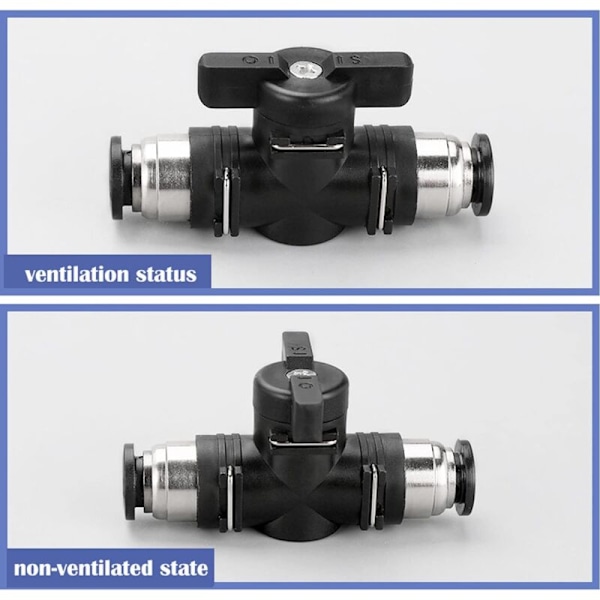 2 stk. 4mm Pneumatiske Fittings Push Quick Connector Manuel Push Valve Tilslutning Pneumatisk Lige Connector til Forbindelse af Nylon og PU Polyethylen