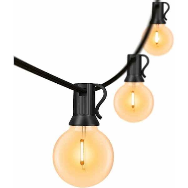 Utomhus ljusslingor, 15M/50FT LED-ljusslingor 25 lampor + 1 reservlampa, 0.2W, Vattentäta utomhus- och inomhusljusslingor för trädgård, fest, jul