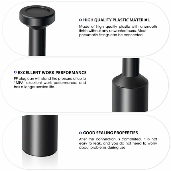 50 stk. 4 mm OD push-to-connect stik fittings, pneumatiske luft stik fittings