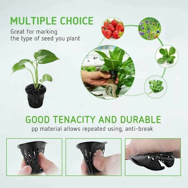 45 stk Hydroponiske Potter, Genanvendelige Hydroponiske Kurve til Aeroponisk Hydroponik, Blomsterplantning, Havearbejde (85,6 cm, Sort)