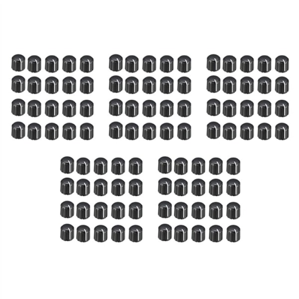 100 st 15x13,5 mm Plast Potentiometer Rotationsratt för Gitarrvolym till Axeltyp D 6 Diameter.