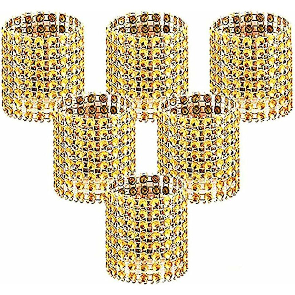 Serviettringer, Diamant Rhinestone Bling Serviettringer for Borddekorasjon, Bryllup, Middag, Fest, DIY Dekorasjon, Sett med 50 (Gull) Stykker
