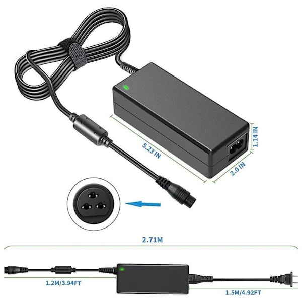 65W Universal Laptop Oplader Multifunktionel AC Adapter Strømforsyningsledning