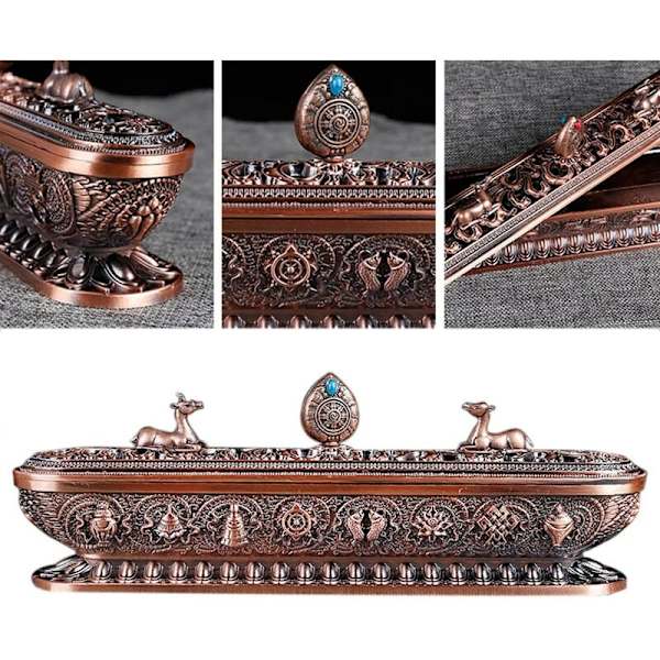 Tibet Røgelse Brænder Antik Håndlavet Røgelse Pindeholder Tehus Hjemmekontor Dekoration Håndværk Ornamenter 3