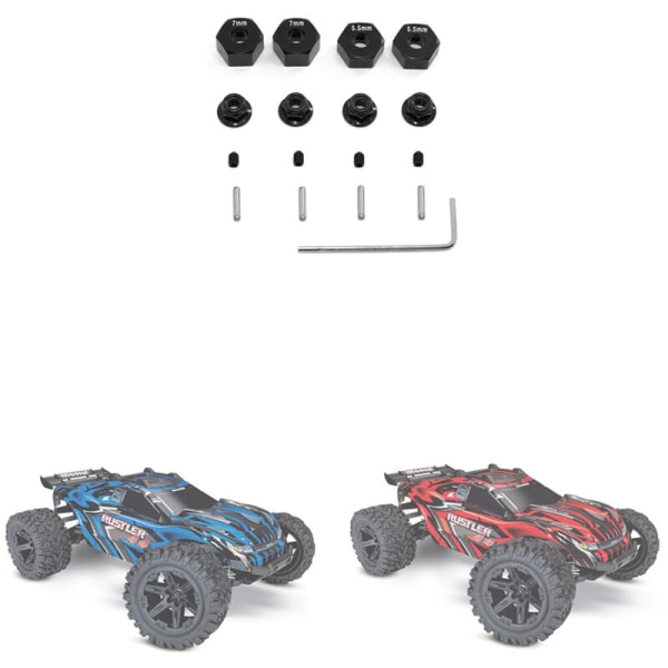 Metal Hex Wheel Hubs Pins ja Flange Lock Nuts Slash 2WD 1/10 Upgrade Parts Korvaa 1654 3654.4