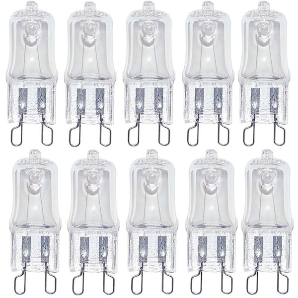 10-pack Halogen G9 230V 20W Klar Ersättningslampa Vinkel Varmvit 2700K
