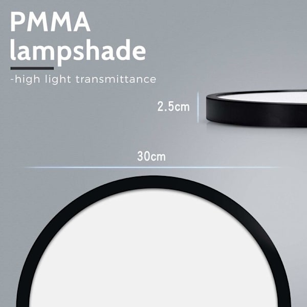 20W LED Taklampe Badlampe 1700LM Naturhvit 5000K Taklampe Vanntett IP54 Stue Taklampe Passer til Bad Soverom
