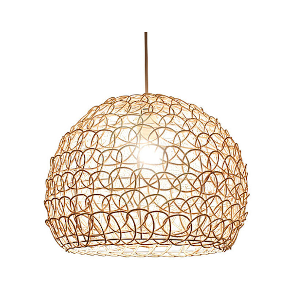 Hengende lampe i landlig stil, 25 cm, håndvevd rotting og bambus, retro, justerbar høyde, taklampe til stue og soverom