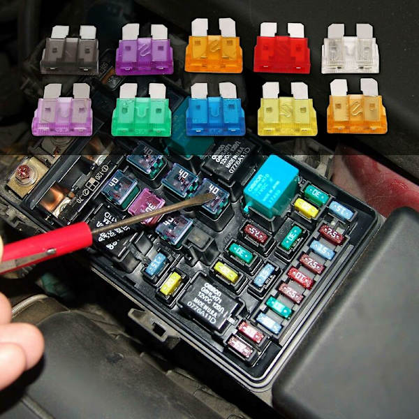 Bilssikringssæt med standardbladsikringer 2a 3a 5a 7.5a 10a 15a 20a 25a 30a 35a Amp Automotive-blade-fuse Assort