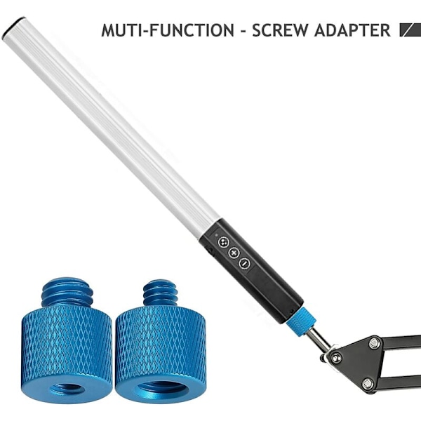 Skruvadapter 1/4\" Hon till 3/8\" Han, 3/8\" Hon till 1/4\" Han Skruv för Mikrofonstativ, Stativskruvtrådsadapter (Blå)