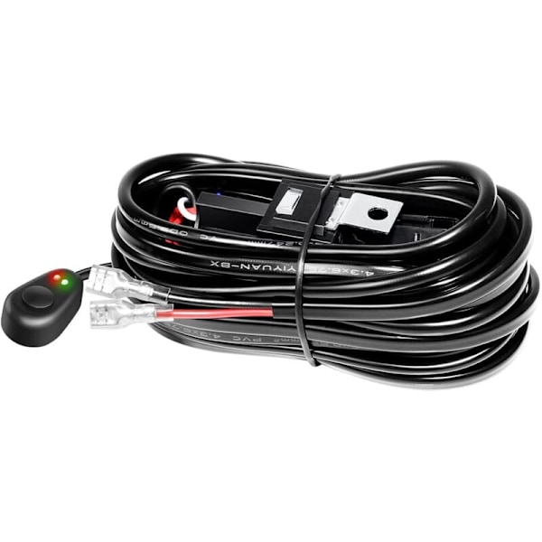 LED-lysstang ledningsnett med relé og bryter 12V 40A for bil SUV ATV 4x4 og lastebil offroad offroad (Mode A passer for 1 lampe)