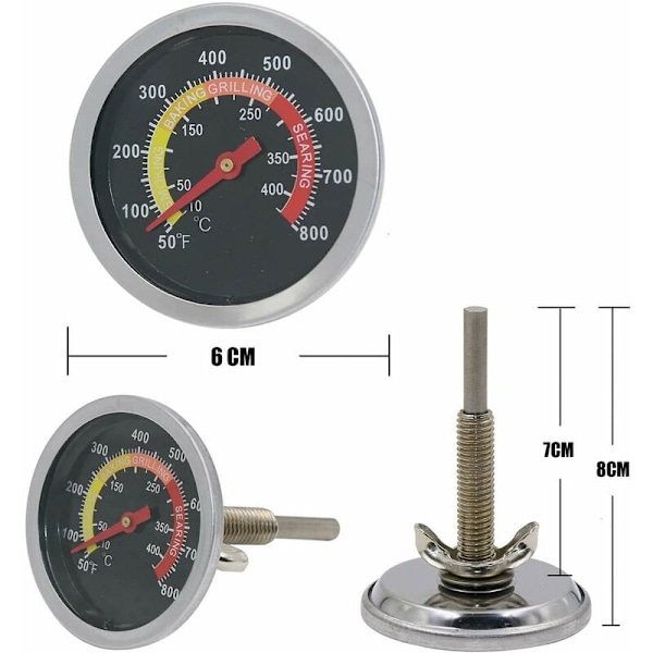 Termometer i rustfritt stål BBQ Termometer Temperaturmåler for grilling - RWThermometer
