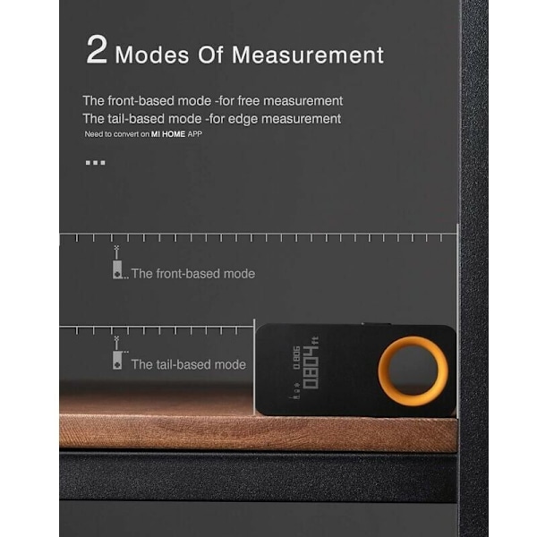 98 fot Laseravståndsmätare, Mini Bärbar Digital Laser, ±2mm Noggrannhet, Bluetooth, OLED-Skärm, Mätning av Längd