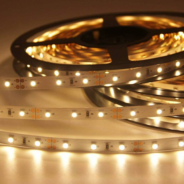 Joustava LED-nauha 3528 SMD LED-nauha 3M itseliimautuvalla nauhalla 5m yksi kela 12V DC (Lämmin valkoinen) HIASDFLS