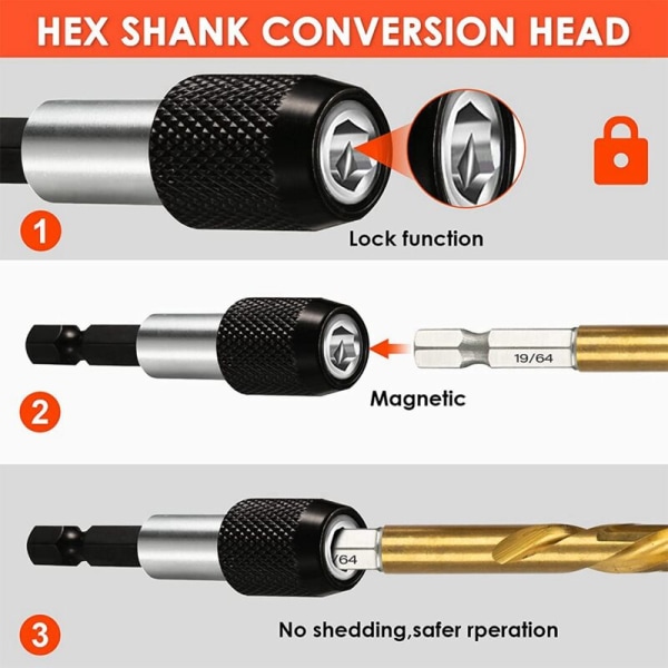 Skruetrekkersats, 11 deler Easy Out Bolt Extractor Set, Reverse Drill Bit Extractor Set for Removing Broken Screws