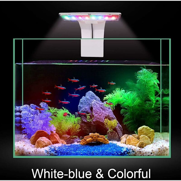 LED-akvarielys klemme, justerbar fuldspektrum LED-belysning klemme akvarielampe planter-