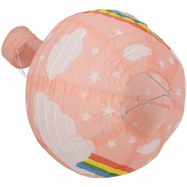 12 tommer varmluftballon lampeskærm papir lanterne bryllup fest dekoration loftlampe, pink regnbue