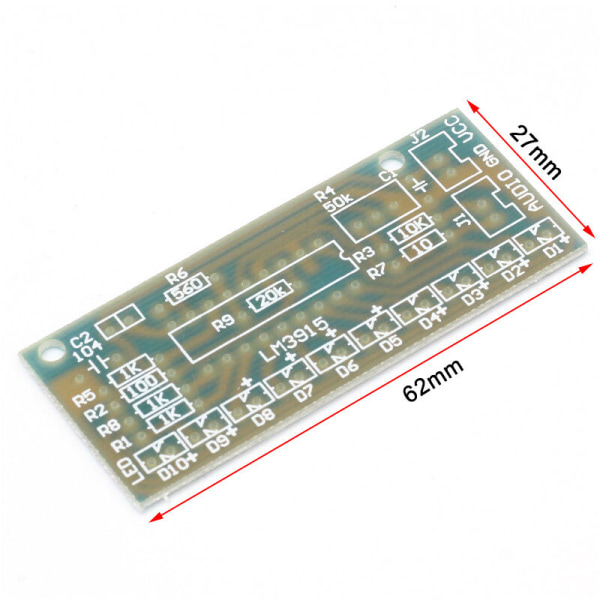 Diy Audio Nivåindikator Sett LM3915 Lyd Audio Spektrumanalysator 10 Lysdioder Nivåindikator Sett Elektronisk Lodding